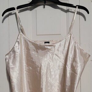 White Mark Satin Pajama Cami & Shorts Set, Beige, Large